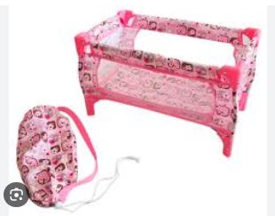 PLAYWORLD PINK DOLLS TRAVEL COT - Toyworld Frankston