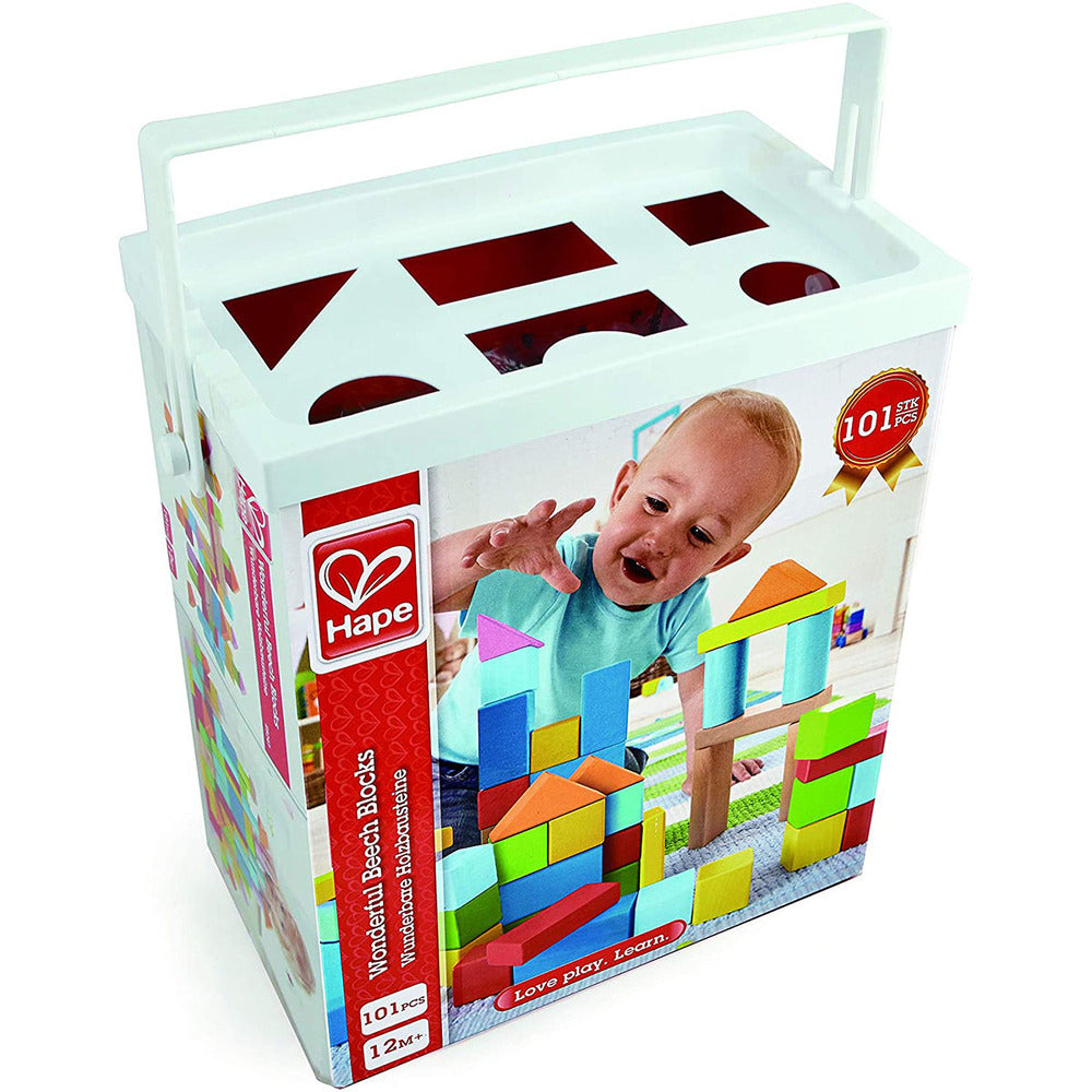 HAPE BEECH WOODEN BLOCKS 101PC - Toyworld Frankston