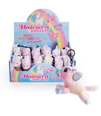 UNICORN KINGDOM PLUSH KEYCHAIN WITH SOUND ASSORTMENT - Toyworld Frankston