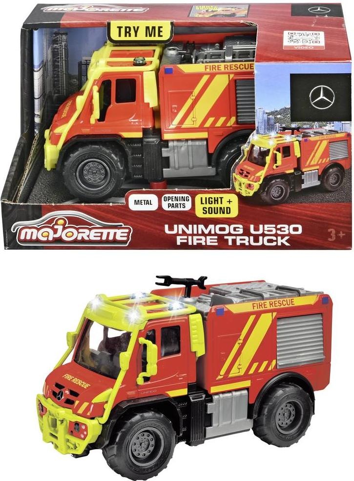 MAJORETTE UNIMOG U530 FIRE TRUCK 14CM LIGHTS AND SOUNDS - Toyworld Frankston
