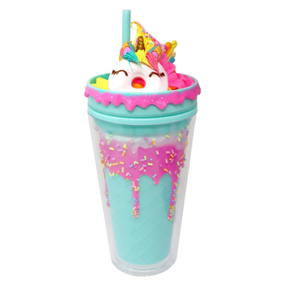 PINK POPPY UNICORN DONUT DRINKING CUP - BLUE - Toyworld Frankston