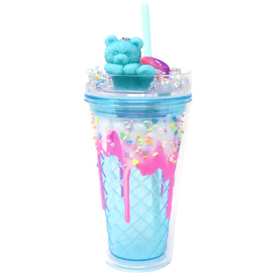 PINK POPPY GUMMY BEAR DRINKING CUP - BLUE - Toyworld Frankston