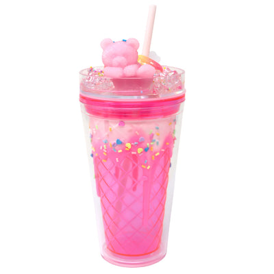 PINK POPPY GUMMY BEAR DRINKING CUP - PINK - Toyworld Frankston