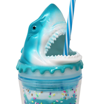 PINK POPPY 3D SHARK DRINKING CUP - BLUE - Toyworld Frankston