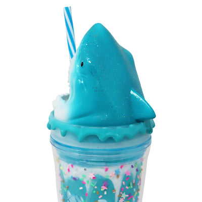 PINK POPPY 3D SHARK DRINKING CUP - BLUE - Toyworld Frankston