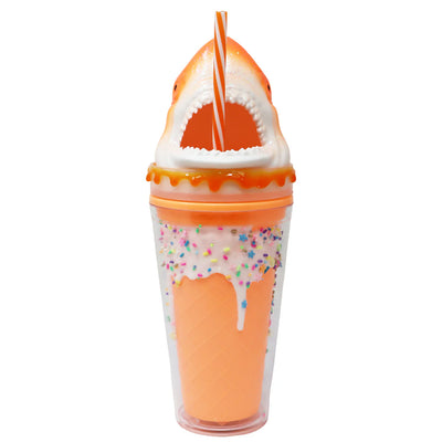 PINK POPPY 3D SHARK DRINKING CUP - ORANGE - Toyworld Frankston