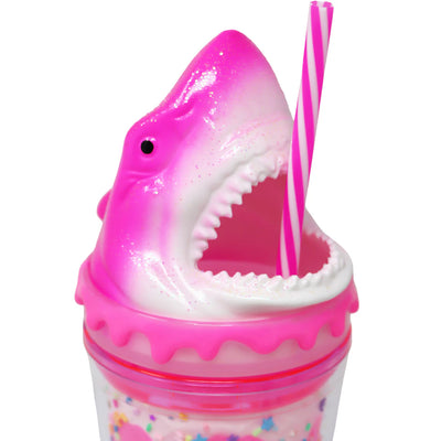 PINK POPPY 3D SHARK DRINKING CUP - PINK - Toyworld Frankston