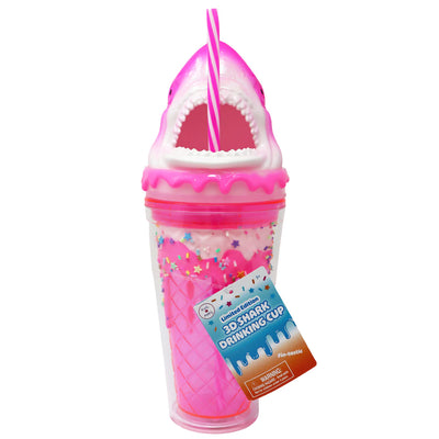 PINK POPPY 3D SHARK DRINKING CUP - PINK - Toyworld Frankston