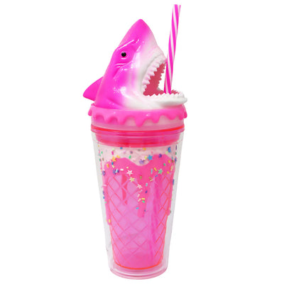 PINK POPPY 3D SHARK DRINKING CUP - PINK - Toyworld Frankston