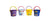 Four colorful sand buckets with Wiggles characters