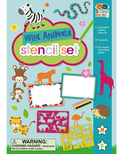 BUDDY AND BARNEY WILD ANIMALS STENCIL SET