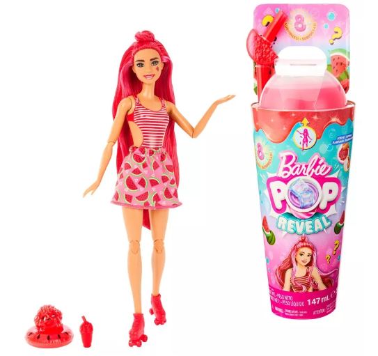 BARBIE POP REVEAL - FRUIT SERIES - WATERMELON CRUSH DOLL - Toyworld Frankston