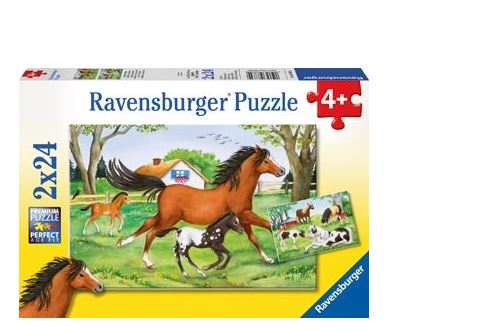 RAVNSBURGER 088829 -  WORLD OF HORSES 2X24 PIECE PUZZLE - Toyworld Frankston