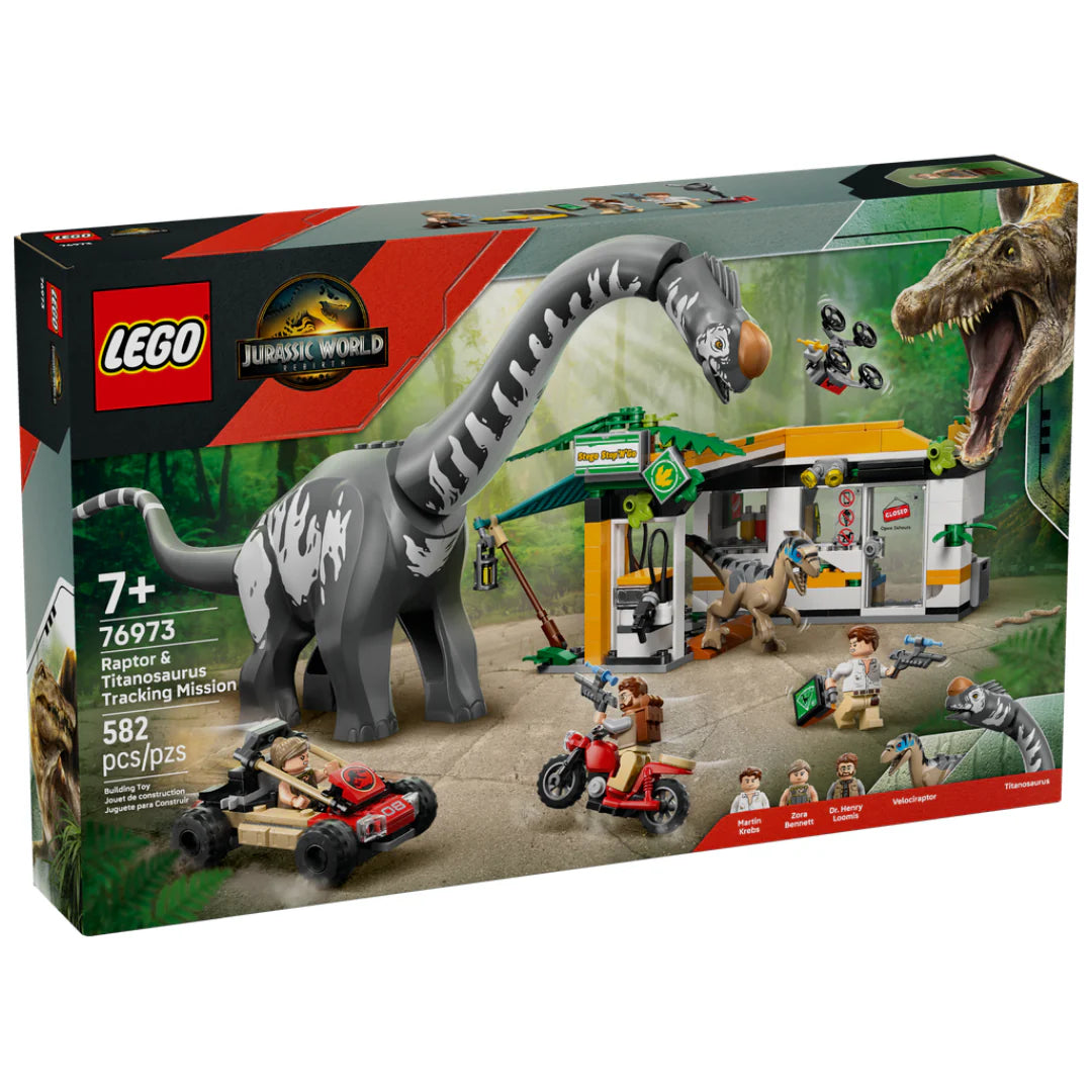 LEGO 76973 JURASSIC WORLD - RAPTOR AND TITANOSAURUS TRACKING MISSION - Toyworld Frankston