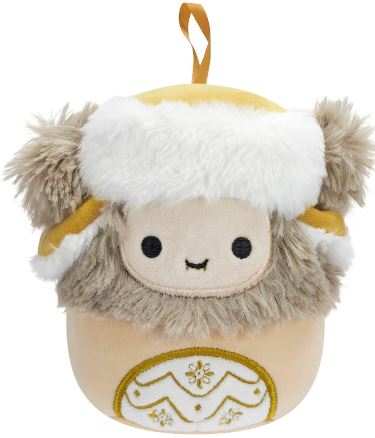 SQUISHMALLOWS - 4 INCH PLUSH HOLIDAY ORNAMENTS - DRAY THE YETI - Toyworld Frankston