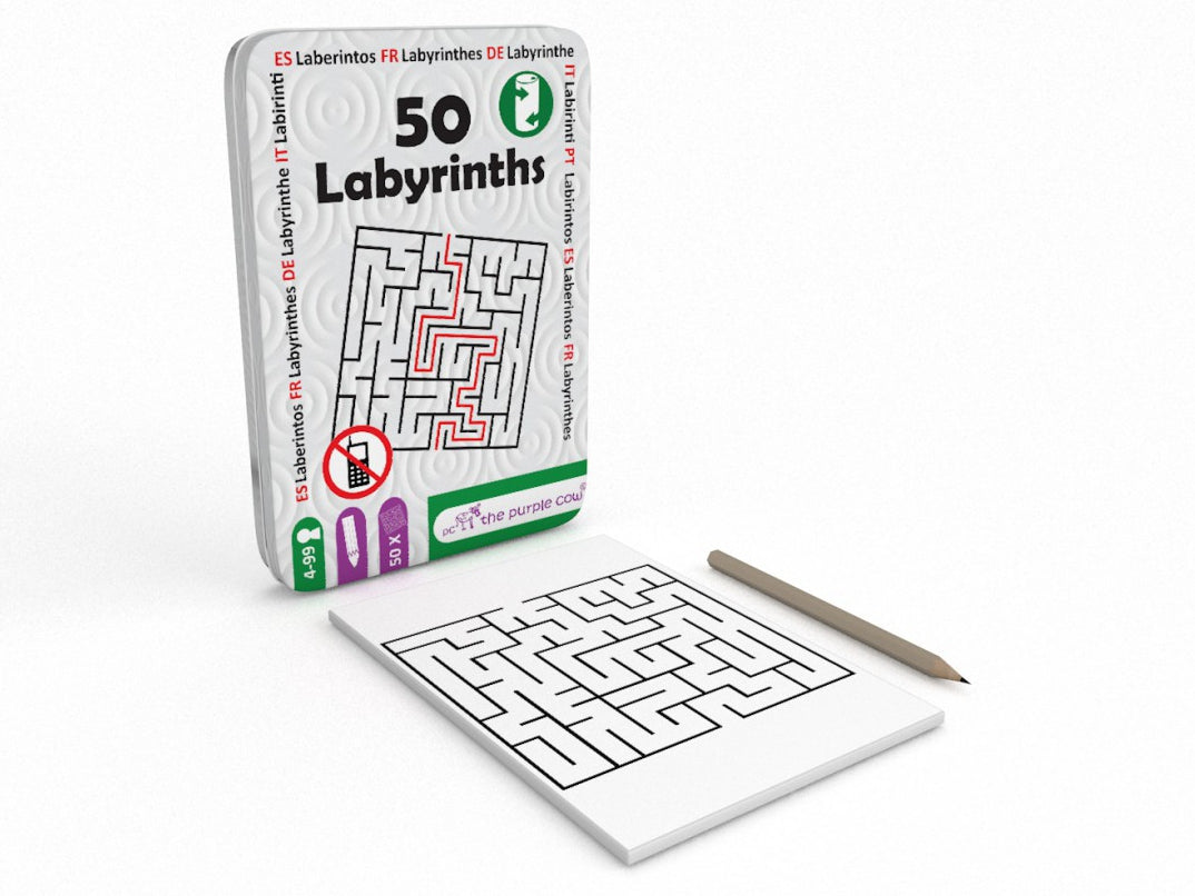 THE PURPLE COW TRAVEL TIN OF 50 - LABYRINTHS - Toyworld Frankston