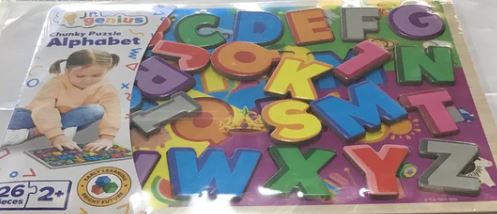 JR. GENIUS CHUNK PUZZLE - LETTERS 20PC - Toyworld Frankston