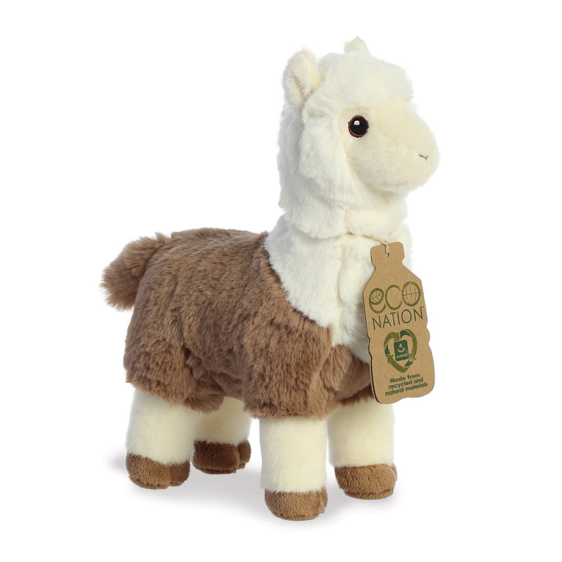 ECO NATION WHITE AND BROWN ALPACA SOFT TOY - Toyworld Frankston