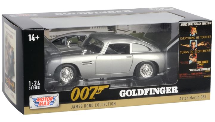 MOTORMAX 1:24 DIECAST MODEL - JAMES BOND 'GOLDFINGER' (1964) - ASTON MARTIN DB5 - Toyworld Frankston