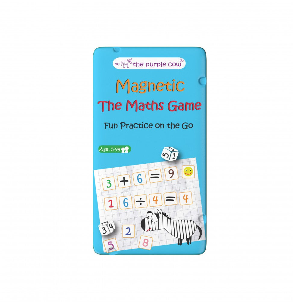 THE PURPLE COW TRAVEL TIN GAME - MAGNETIC THE MATHS GAME - Toyworld Frankston