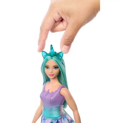 BARBIE UNICORN DOLL WITH PURPLE/TEAL AND PASTEL HAIR