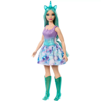 BARBIE UNICORN DOLL WITH PURPLE/TEAL AND PASTEL HAIR