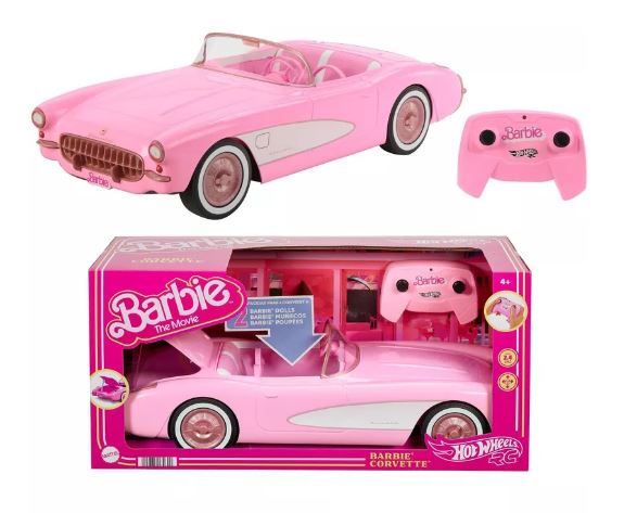 HOT WHEELS - BARBIE THE MOVIE - BARBIE CONVETTE REMOTE CONTROL - Toyworld Frankston
