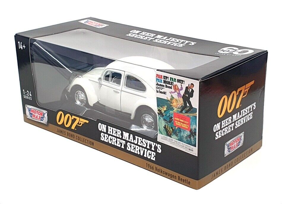 MOTORMAX 1:24 DIECAST MODEL - JAMES BOND 'ON HER MAJESTY'S SECRET SERVICE' (1969) - 1966 VOLKSWAGEN BEETLE - Toyworld Frankston