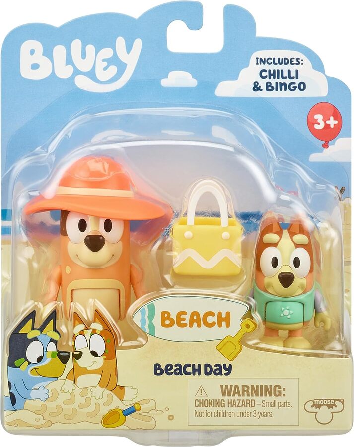 BLUEY - BEACH DAY INCLUDES CHILLI & BINGO - Toyworld Frankston