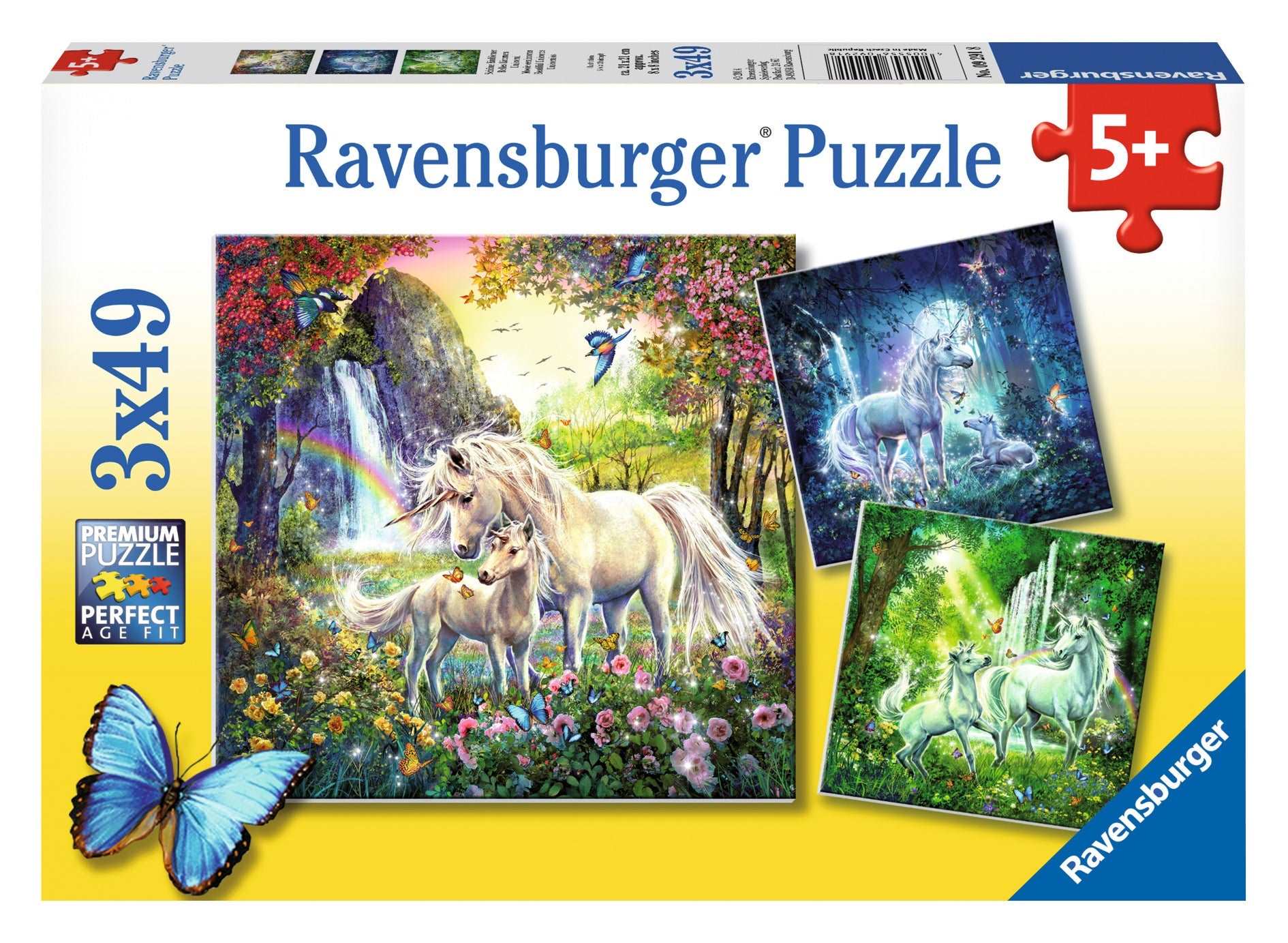 RAVENSBURGER PUZZLE - BEAUTIFUL UNICORNS 3 X 49 PIECE