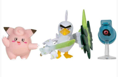 POKEMON BATTLE FIGURE FIGS ASST BELDUM, SIRFETCH'D, CLEFAIRY - Toyworld Frankston