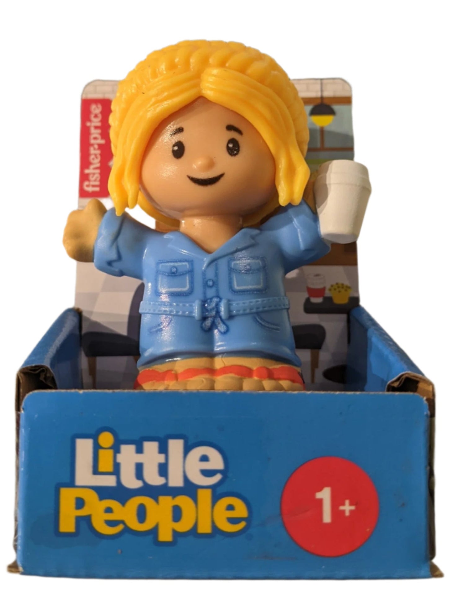Blonde lady with coffee little people figure