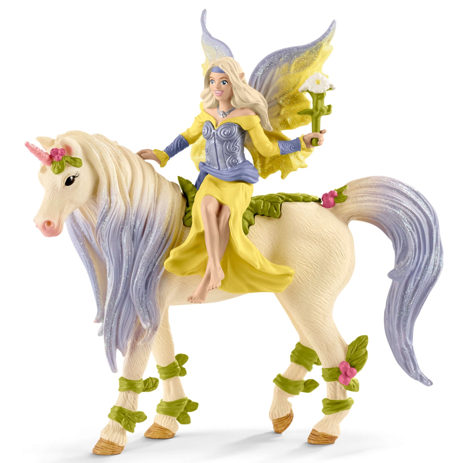 SCHLEICH - BAYALA - FAIRY SERA WITH BLOSSOM UNICORN - Toyworld Frankston