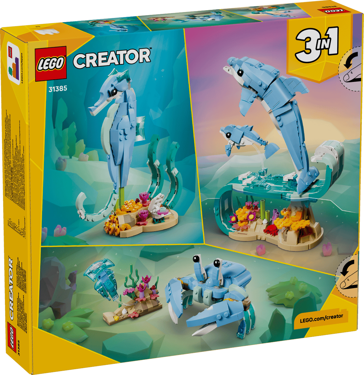LEGO 31385 CREATOR - BEAUTIFUL DOLPHINS 3 IN 1 - Toyworld Frankston