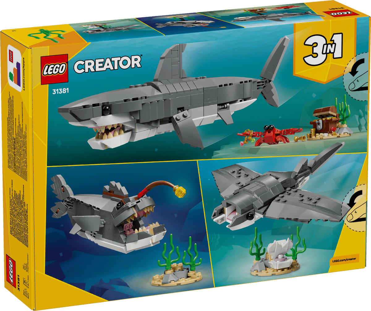 LEGO 31381 CRFEATOR - FIERCE SHARK WITH A TREASURE CHEST 3 IN 1 - Toyworld Frankston