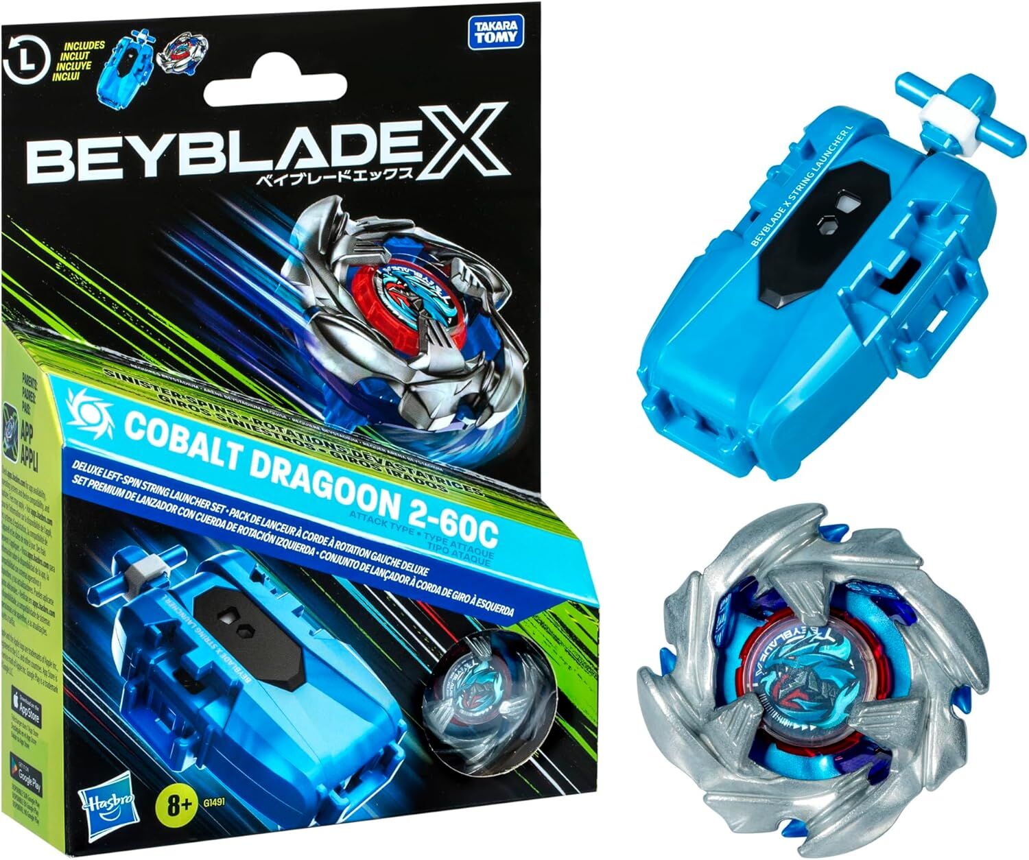 BEYBLADE X DELUXE STRING LAUNCHER SET - COBALT DRAGOON 2-60C