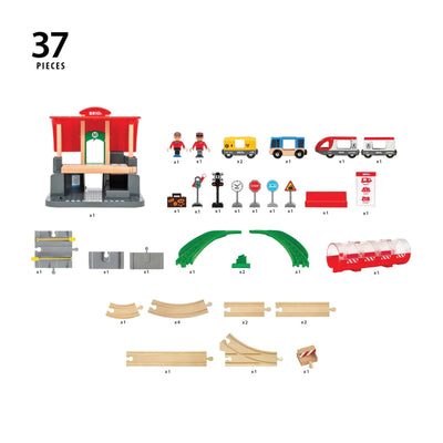 BRIO CENTRAL STATION SET 37 PIECES - 33989 - Toyworld Frankston