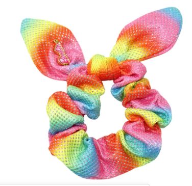 PINK POPPY - BARBIE RAINBOW FANTASY TIE SCRUNCHIE WITH BARBIE CHARM - Toyworld Frankston