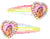PINK POPPY - BARBIE RAINBOW FANTASY GLITTER SNAP CLIPS WITH PEARL HEART PENDANT - Toyworld Frankston
