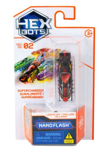 HEX BOTS - NANO FLASH SERIES 2 - BLACK RED - Toyworld Frankston