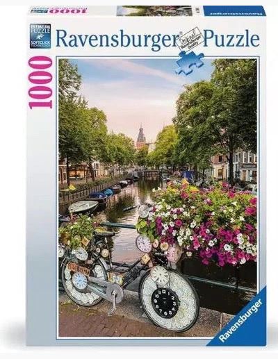 RAVENSBURGER 175963 - BICYLE AND FLOWERS IN AMSTERDAM - 1000 PIECE - Toyworld Frankston