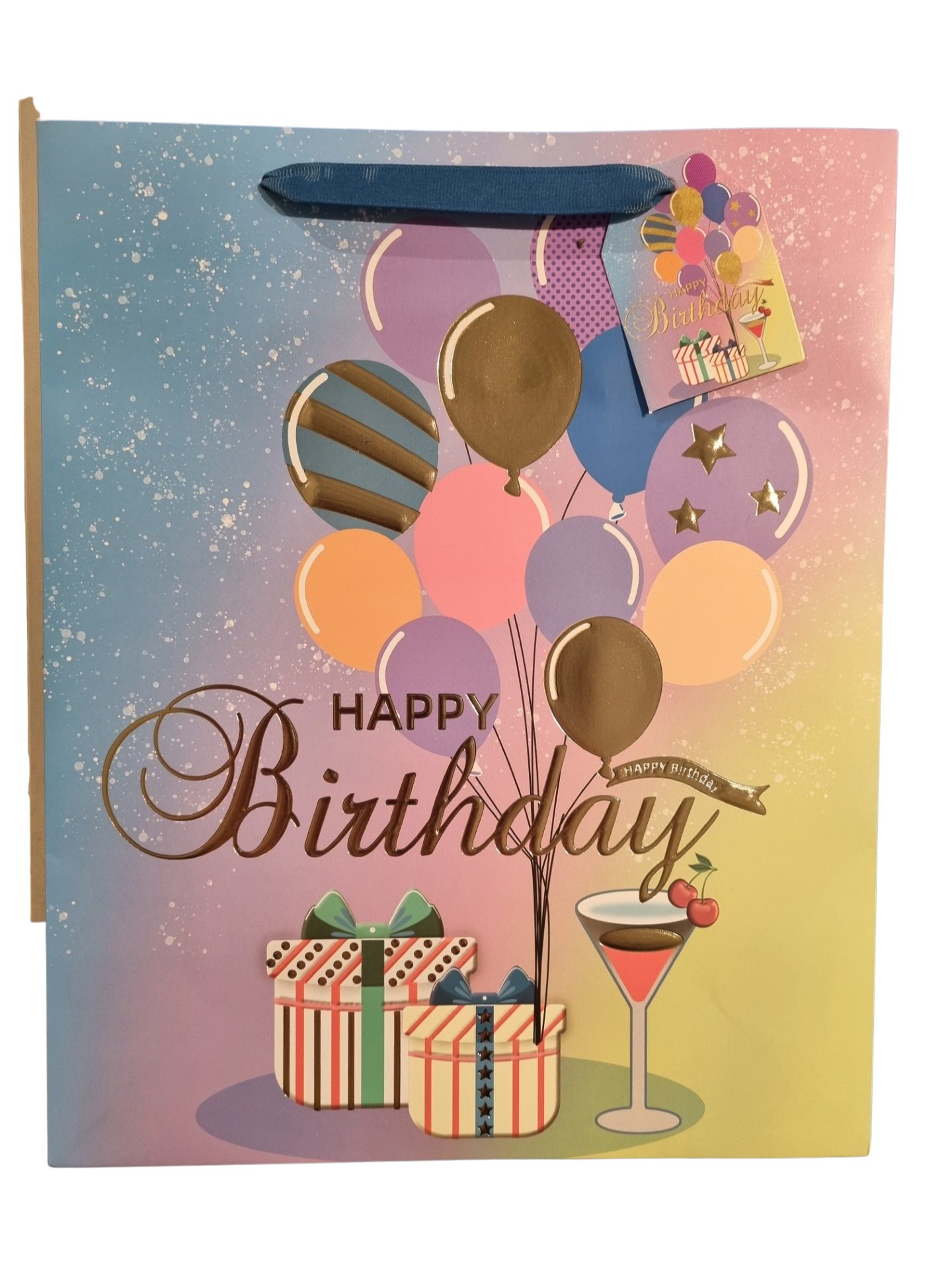 GIFT BAG LARGE - HAPPY BIRTHDAY TO YOU 37382 - BALLOONS AND PRESENT
