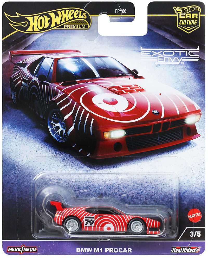 HOT WHEELS PREMIUM EXOTIC ENVY - BMW M1 PROCAR - Toyworld Frankston