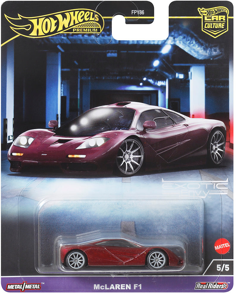 HOT WHEELS PREMIUM EXOTIC ENVY - MCLAREN F1 - Toyworld Frankston