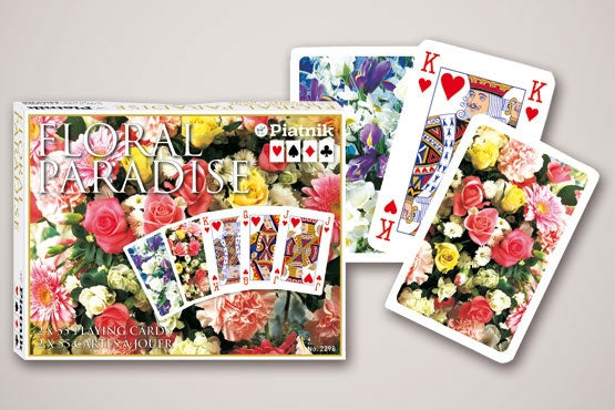 PIATNIK FLORAL PARADISE PLAYING CARD DECK 2 X 55 CARDS - Toyworld Frankston