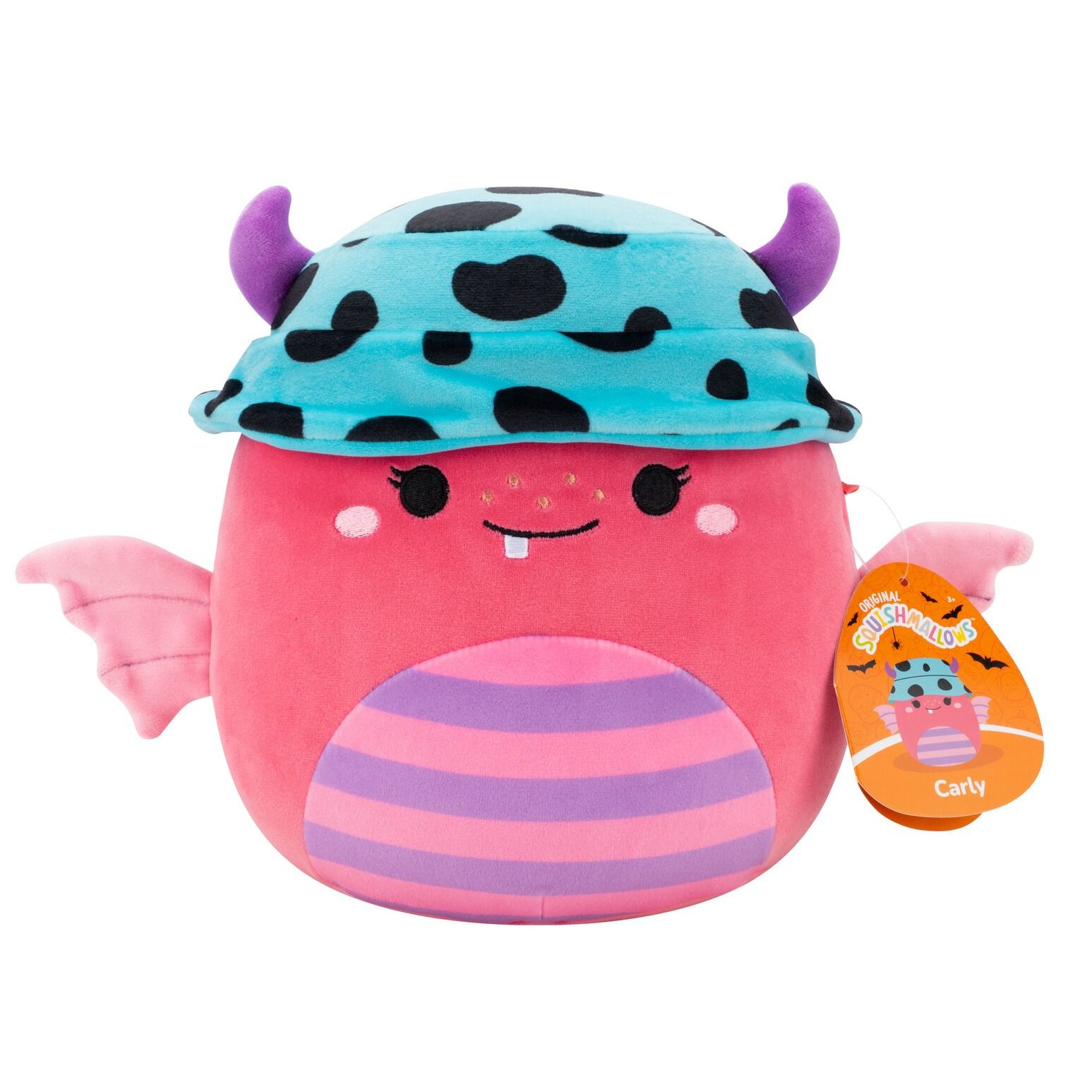 SQUISHMALLOWS 12 INCH PLUSH - 2025 HALLOWEEN COLLECTION - CARLY THE PINK MONSTER - Toyworld Frankston
