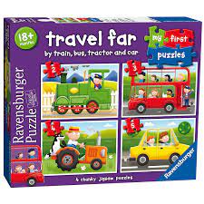 RAVENSBURGER PUZZLE - TRAVEL FAR - MY FIRST PUZZLE - 2, 3, 4, 5 PIECE - Toyworld Frankston