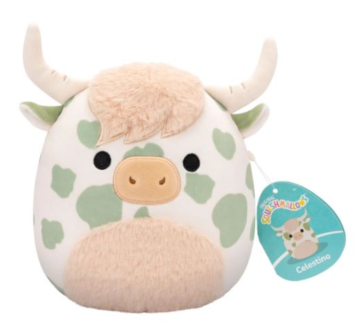 SQUISHMALLOWS - 7.5 INCH PLUSH - CELESTINO THE GREEN HIGHLAND COW - Toyworld Frankston