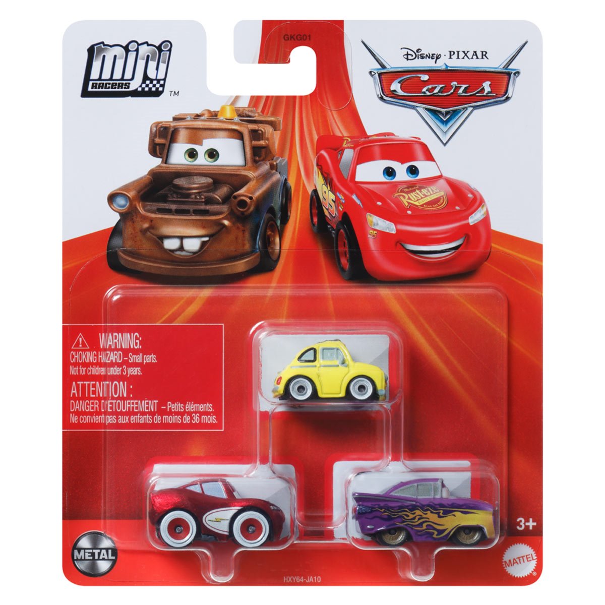 DISNEY / PIXAR CARS DIE CAST METAL MINI RACERS CRUISIN' LIGHTNING MCQUEEN, LUIGI & RAMONE CAR 3-PACK - Toyworld Frankston
