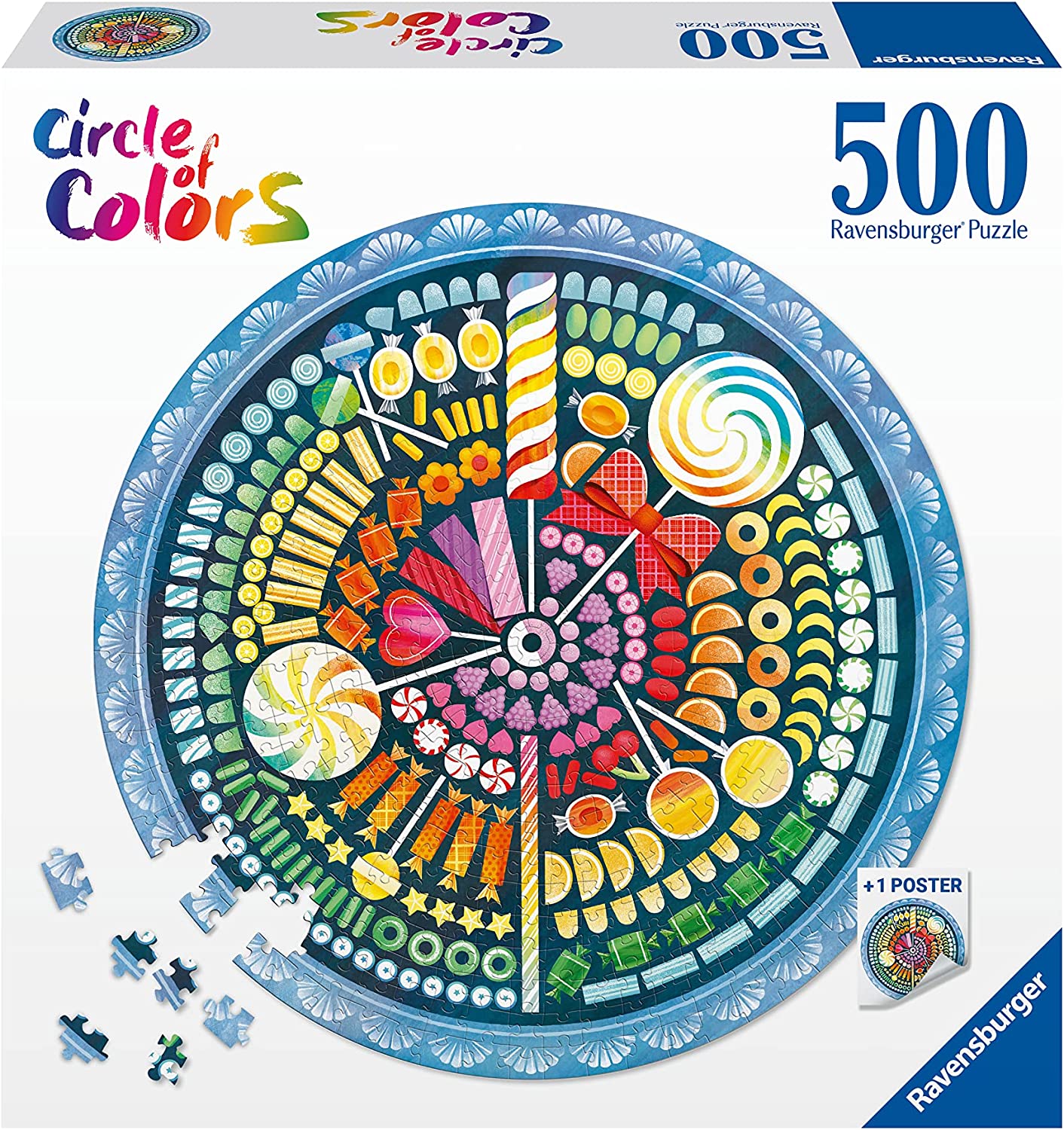 RAVENSBURGER 17350 1 CIRCLE OF COLORS - CANDY 500 PIECE PUZZLE - Toyworld Frankston